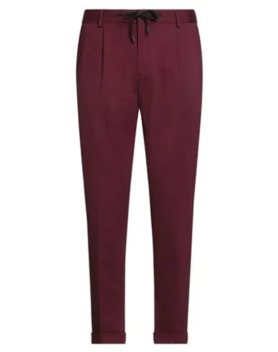 Outfit Out/fit Man Pants Burgundy Size 34 Viscose, Polyamide, Elastane In Red