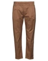 Outfit Out/fit Man Pants Camel Size 28 Cotton, Silk In Brown