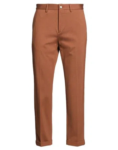 Outfit Out/fit Man Pants Camel Size 38 Viscose, Polyamide, Elastane In Brown
