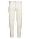 Outfit Out/fit Man Pants Off White Size 38 Cotton, Elastane