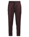 Outfit Out/fit Man Pants Plum Size 40 Polyester, Viscose, Elastane In Burgundy