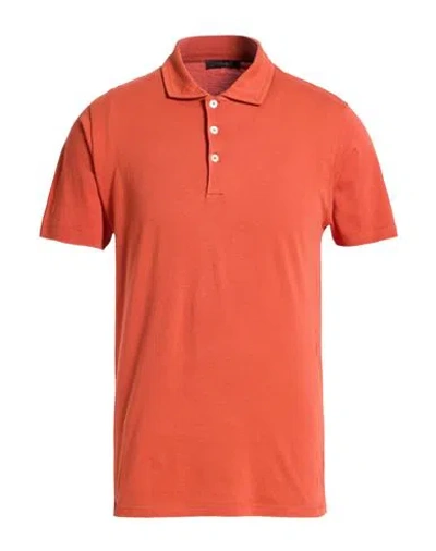 Outfit Out/fit Man Polo Shirt Rust Size M Supima In Orange
