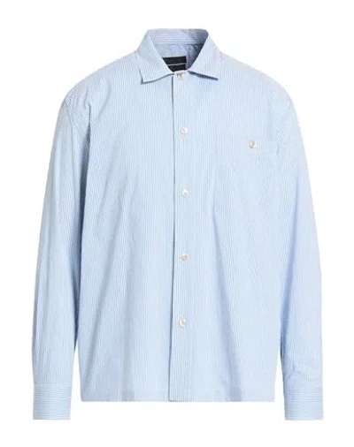Outfit Out/fit Man Shirt Azure Size L Cotton, Polyester In Blue