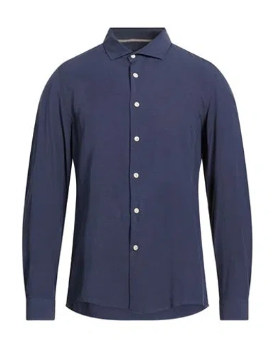 Outfit Out/fit Man Shirt Midnight Blue Size Xl Viscose, Linen