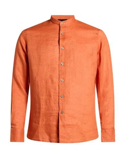 Outfit Out/fit Man Shirt Orange Size Xxl Linen