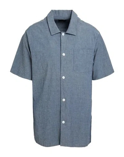 Outfit Out/fit Man Shirt Slate Blue Size L Cotton, Elastane