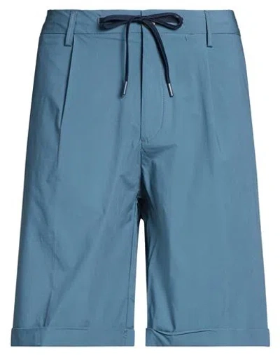 Outfit Out/fit Man Shorts & Bermuda Shorts Slate Blue Size 38 Cotton, Elastane