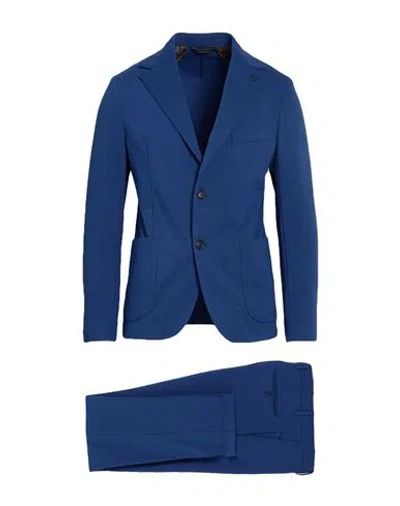 Outfit Out/fit Man Suit Blue Size 38 Cotton, Polyamide, Elastane