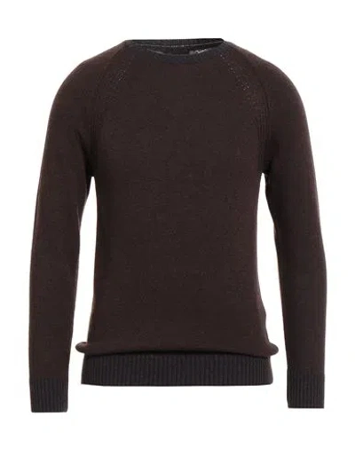 Outfit Out/fit Man Sweater Dark Brown Size M Viscose, Polyamide, Wool, Cashmere