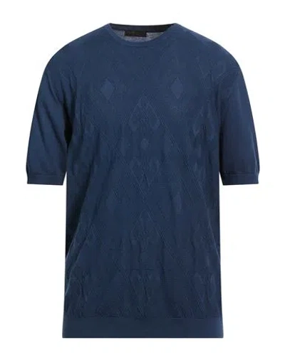 Outfit Out/fit Man Sweater Navy Size 3xl Cotton In Blue