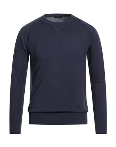 Outfit Out/fit Man Sweater Navy Size Xl Cotton In Blue