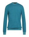 Outfit Out/fit Man Sweater Turquoise Size 3xl Merino Wool In Blue