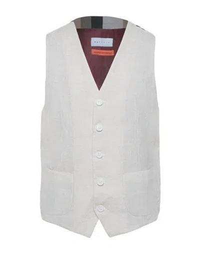 Outfit Out/fit Man Tailored Vest Ivory Size 44 Linen In White