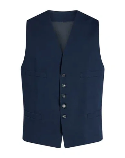 Outfit Out/fit Man Tailored Vest Navy Size 36 Cotton, Polyamide, Elastane In Multi