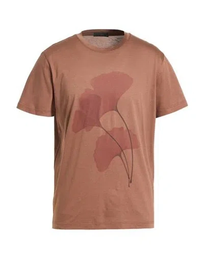 Outfit Out/fit Man T-shirt Brown Size L Cotton, Modal In Multi