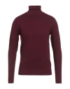 Outfit Out/fit Man Turtleneck Burgundy Size S Viscose, Polyamide In Red