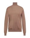 Outfit Out/fit Man Turtleneck Tan Size 3xl Tencel, Silk, Cotton In Brown