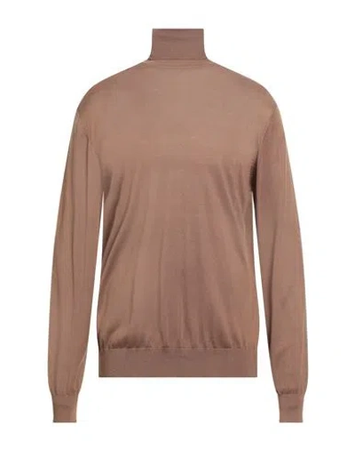 Outfit Out/fit Man Turtleneck Tan Size 3xl Tencel, Silk, Cotton In Brown