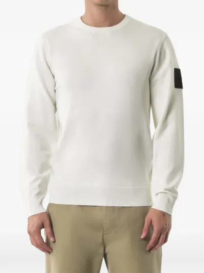 Outhere Crew Neck Patch Sweater In White