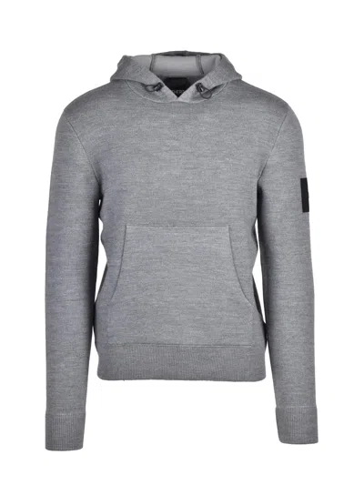 Outhere Grey Wool-blend Hooded Sweatshirt In Gray