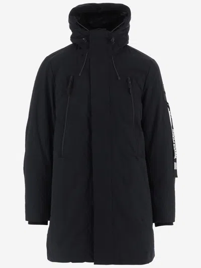 Outhere Hooded Cotton-polyamide Blend Down Jacket In Black