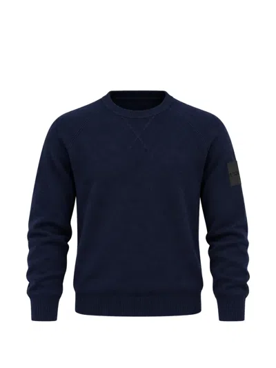 Outhere Logo-patch Raglan-sleeve Sweater In Blue