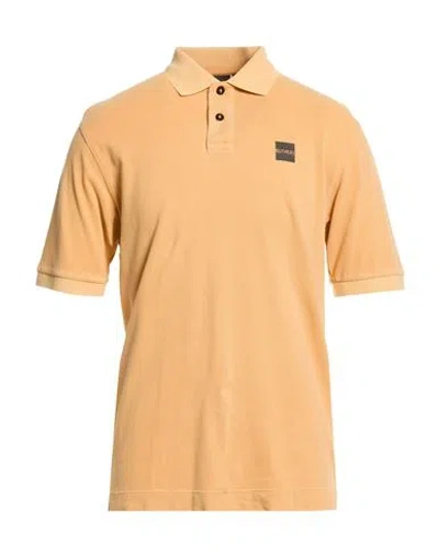 Outhere Man Polo Shirt Orange Size L Cotton, Elastane In Yellow