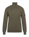 Outhere Man Turtleneck Military Green Size Xl Recycled Viscose, Pbt - Polybutylene Terephthalate In Green