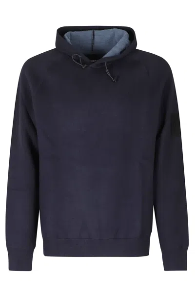 Outhere Navy Blue Darkpine Logo Patch Wool-cotton Hoodie