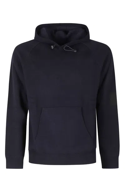 Outhere Oak Brushed Wool Drawstring Kangaroo Pocket Hoodie In Blue
