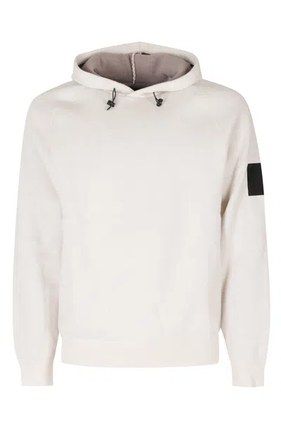 Outhere Optical White Darkpine Textured Knit Wool-cotton Hoodie