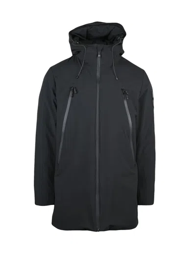Outhere Padded Overcoat With Straps - Black