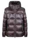 Outhere Puffy Quilted Down Jacket With Drawstring Features In Brown
