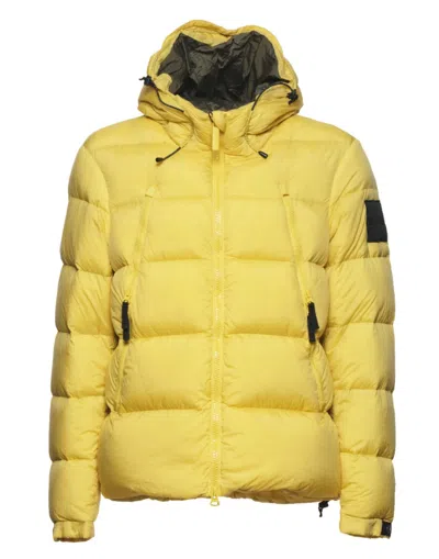 Outhere Technical Polyester Bomber Jacket With Hood In Yellow