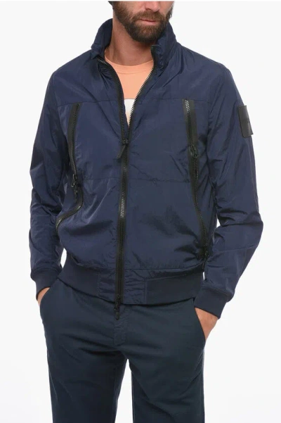 Outhere Utility Windbreaker With Hidden Hood In Blue