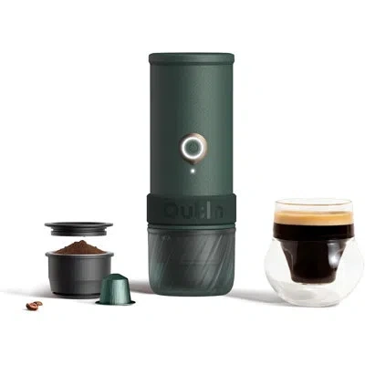 Outin Mino Portable Electric Espresso Machine, Self-heating Mini Travel Coffee Maker With Capsule & Ground In Green