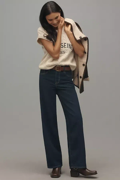 Outland Denim Avril Mid-rise Slouchy Wide-leg Jeans In Blue