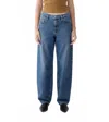 Outland Denim Avril Mid Slouchy Wide Leg Jeans In Blue In Blue