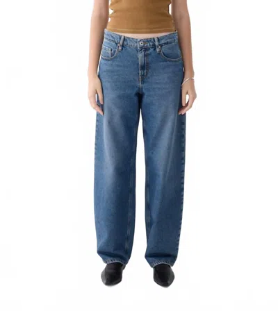 Outland Denim Avril Mid Slouchy Wide Leg Jeans In Blue