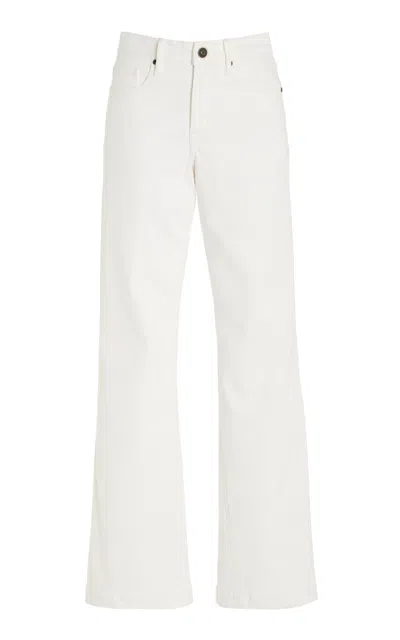 Outland Denim Ren Stretch High-rise Flared Jeans In White