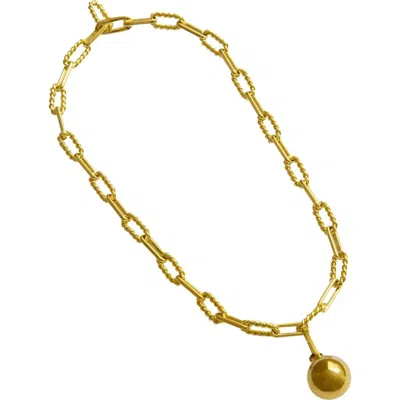 Outofoffice Gold Ball Pendant Necklace