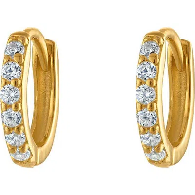 Outofoffice Gold Pavé Seven Mm Huggie Hoop Earring