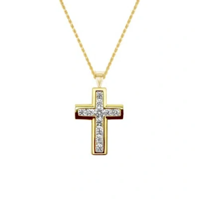 Outofoffice Pave Cross Pendant Necklace In Gold