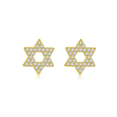 Outofoffice Pavé Star Of David Stud Earrings In Gold