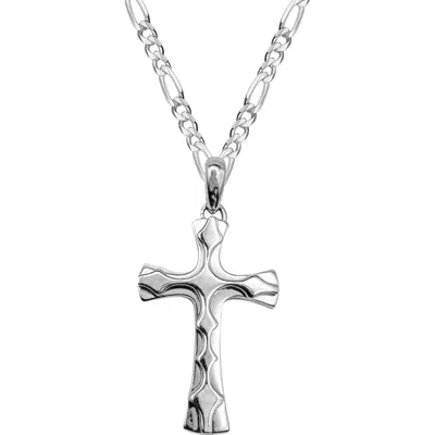 Outofoffice Silver Textured Cross Charm Necklace