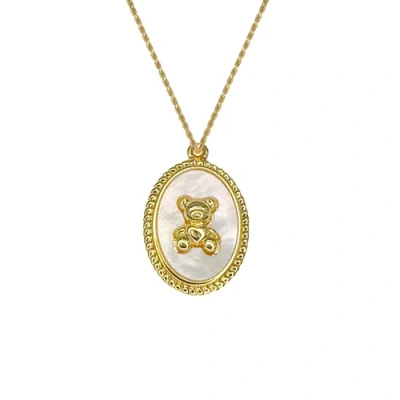 Outofoffice Teddy Bear Charm Gold Necklace