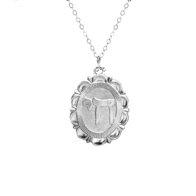 Outofoffice Women's Chai Sterling Silver Necklace Pendant Jewish Charm