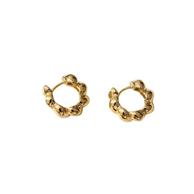 Outofoffice Women's Cloud Gold Hoop Huggies Clicker Vermeil
