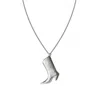 Outofoffice Women's Cowboy Boot Charm Silver Necklace Pendant Chain