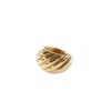 Outofoffice Women's Deco Vintage Inspired Gold Bold Statement Chunky Ring